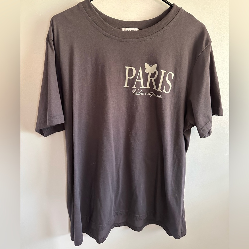 Paris Graphic Short Sleeve Tee - Charcoal